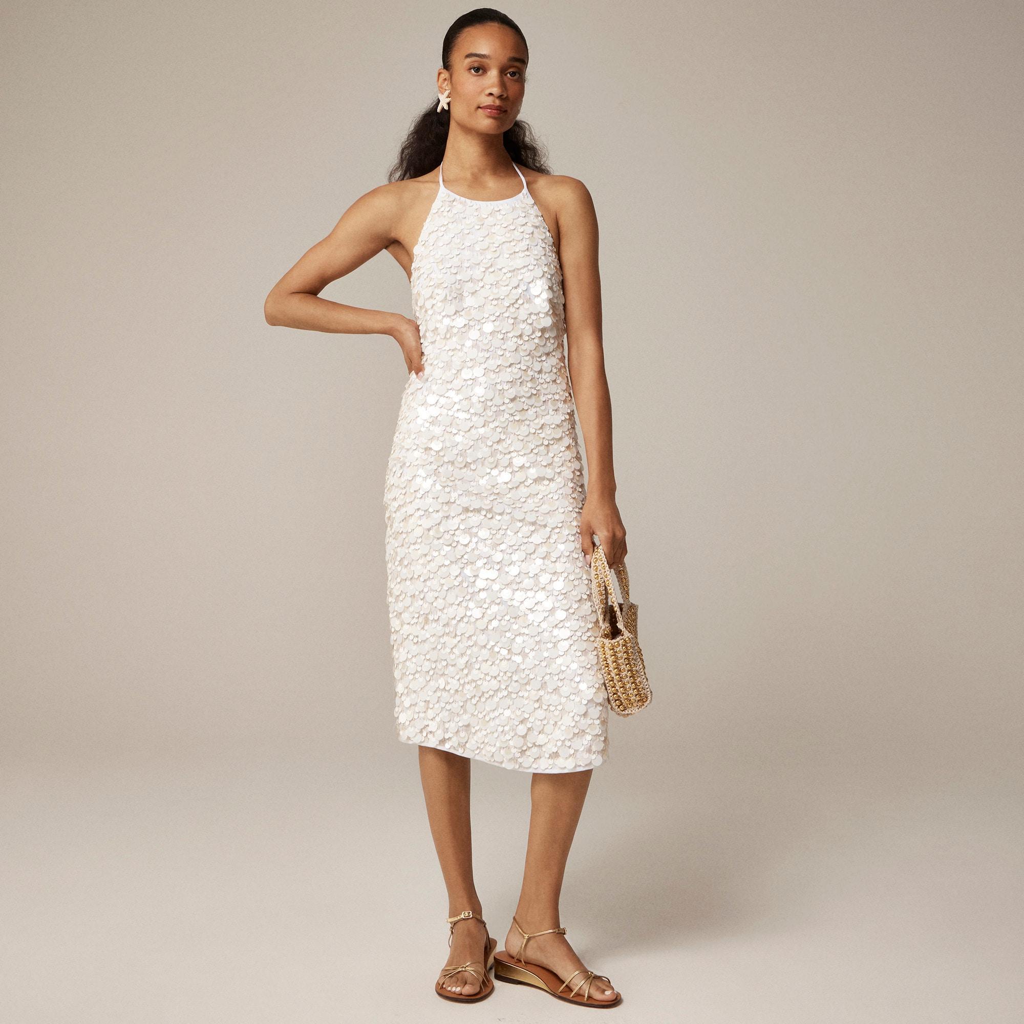 Collection circle-sequin halter dress Product Image