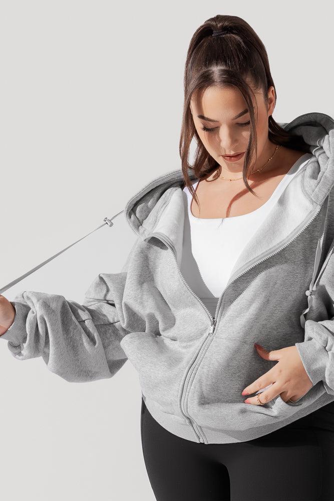 Zip Cloud Hoodie - Heather Grey Product Image