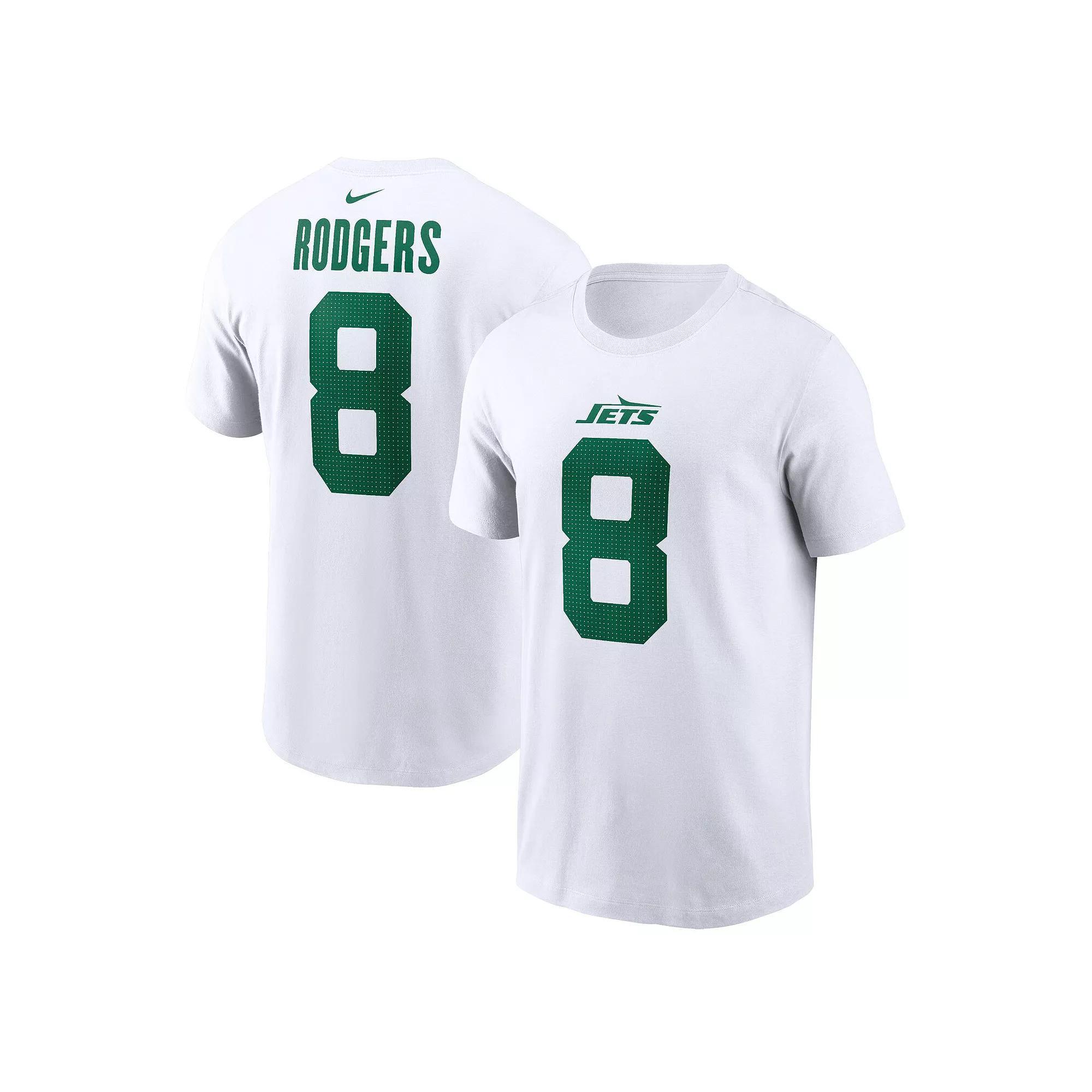 Youth Nike Aaron Rodgers White New York Jets Legacy Player Name & Number T-Shirt, Boy's, Size: Youth XL Product Image