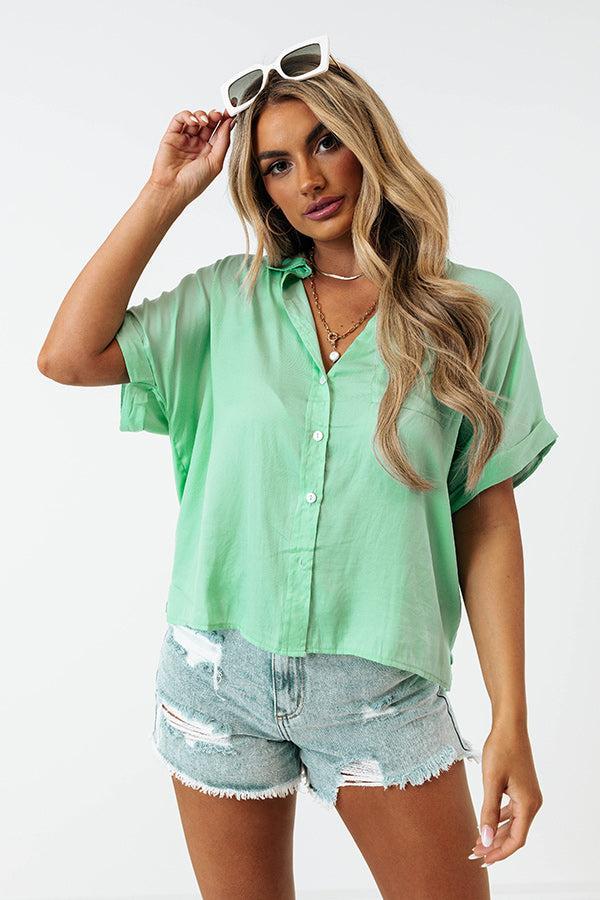 Name Of The Game Shift Top In Seaglass Product Image