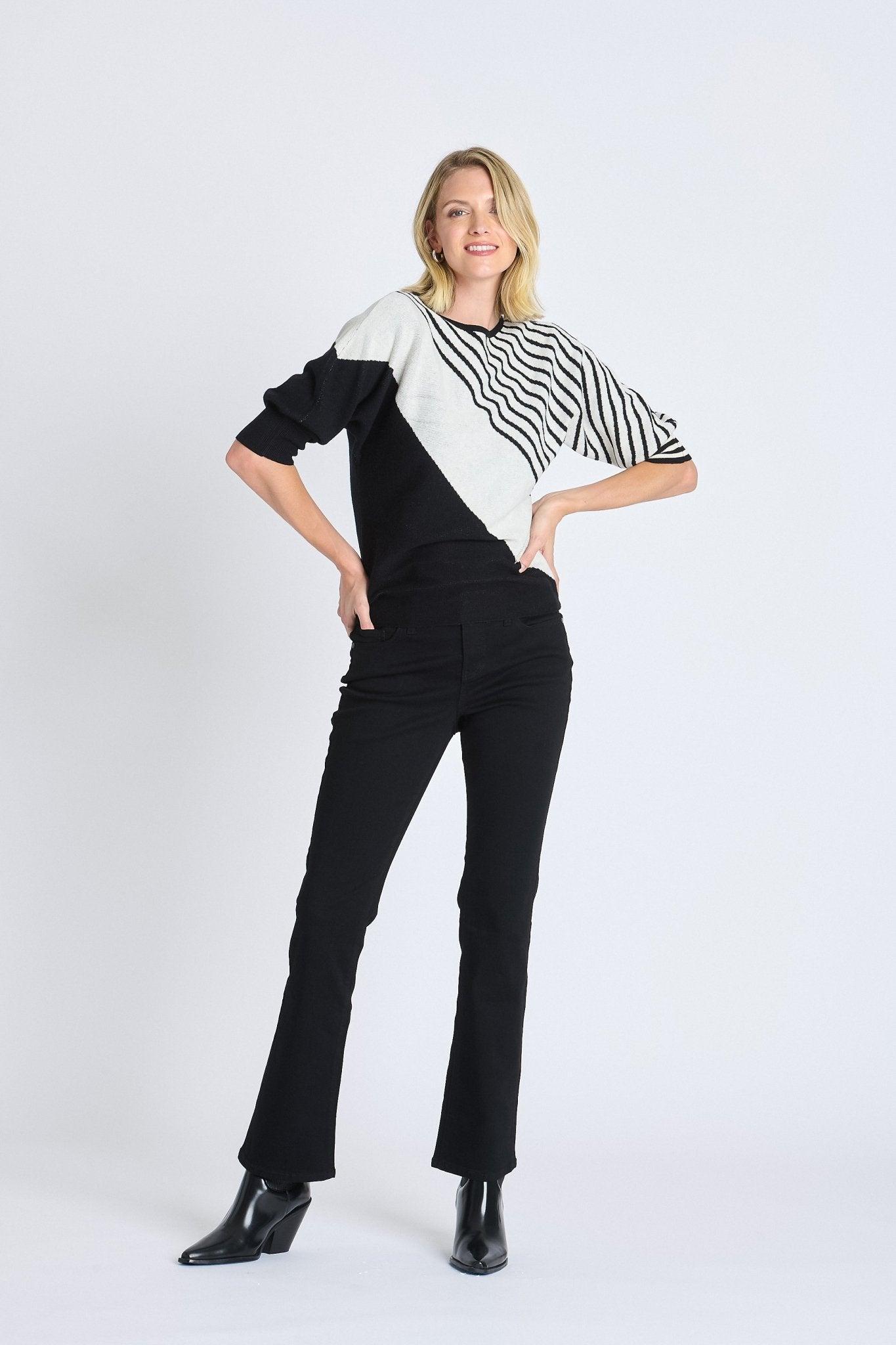 Striped Color Block Dolman Sweater Product Image
