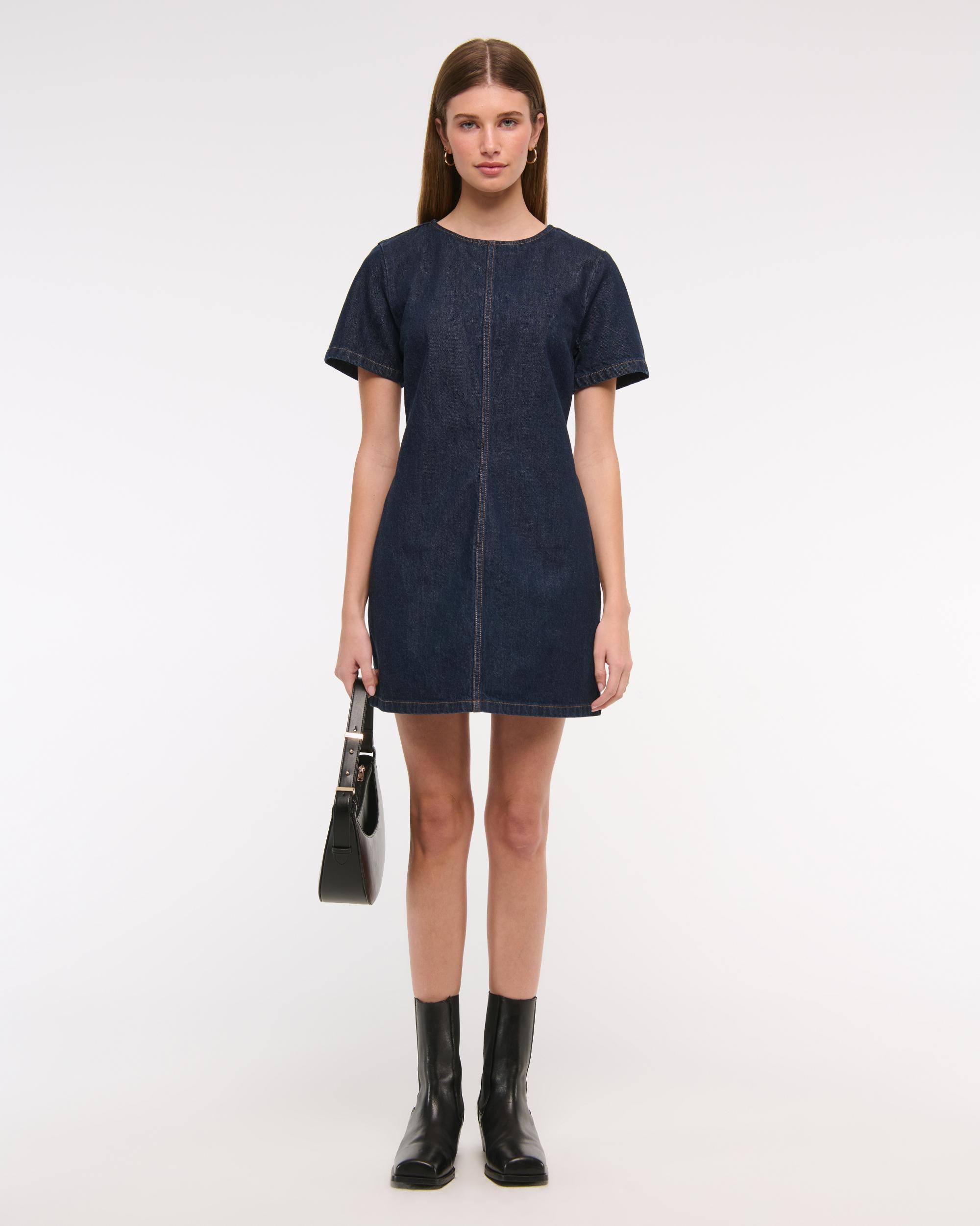 Denim Shift Mini Dress Product Image
