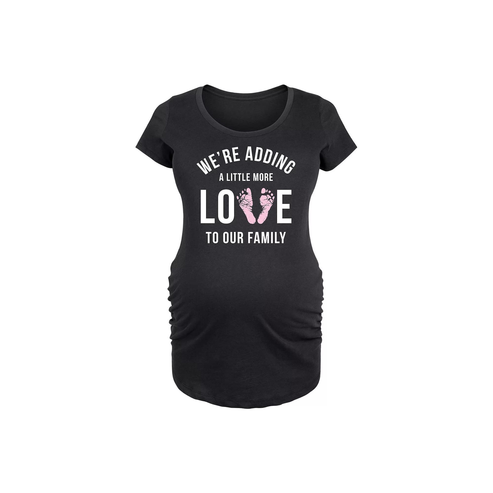 Maternity Adding More Love To Our Family Graphic Tee, Women's,  Product Image