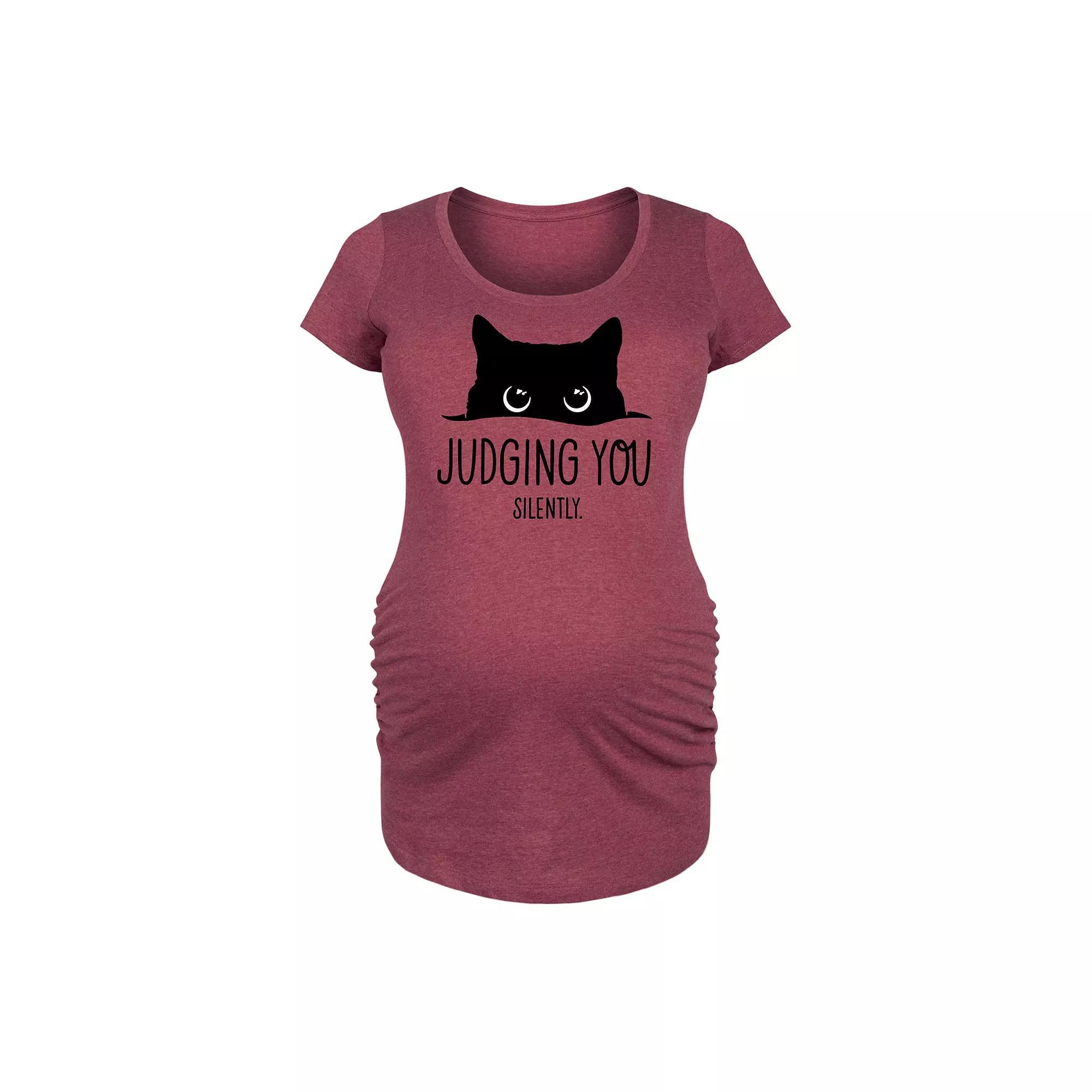 Maternity Judging You Silently Cat Graphic Tee, Women's,  Product Image