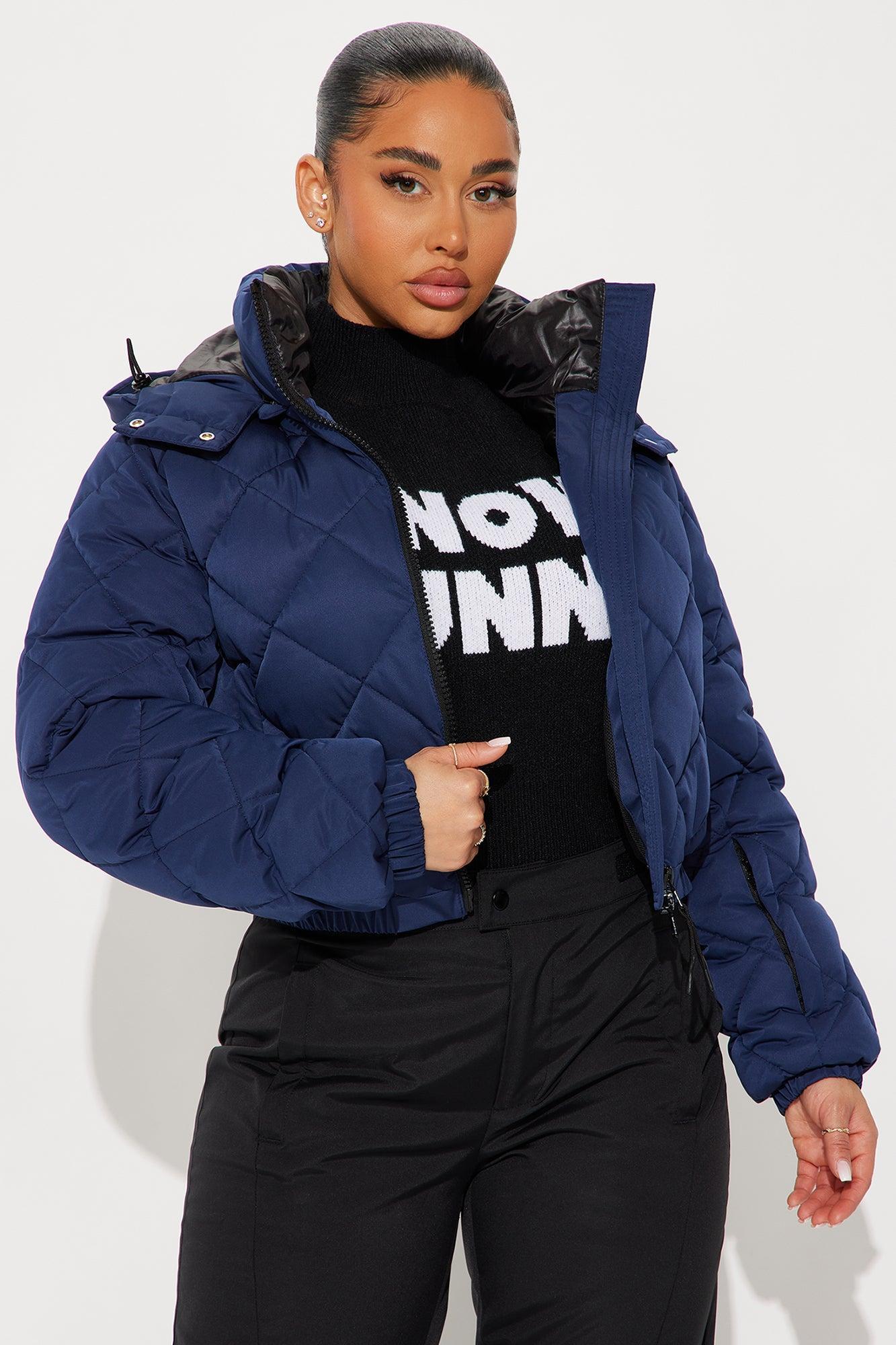 Snow Days Quilted Puffer Jacket - Navy Product Image
