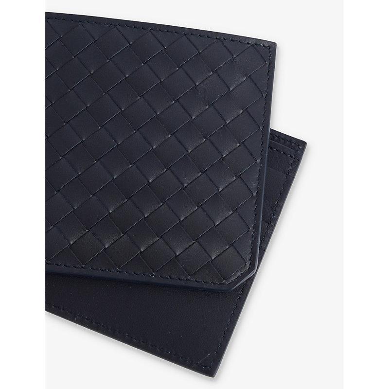 BOTTEGA VENETA Mens  Intrecciato Leather Wallet In Space-silver Product Image