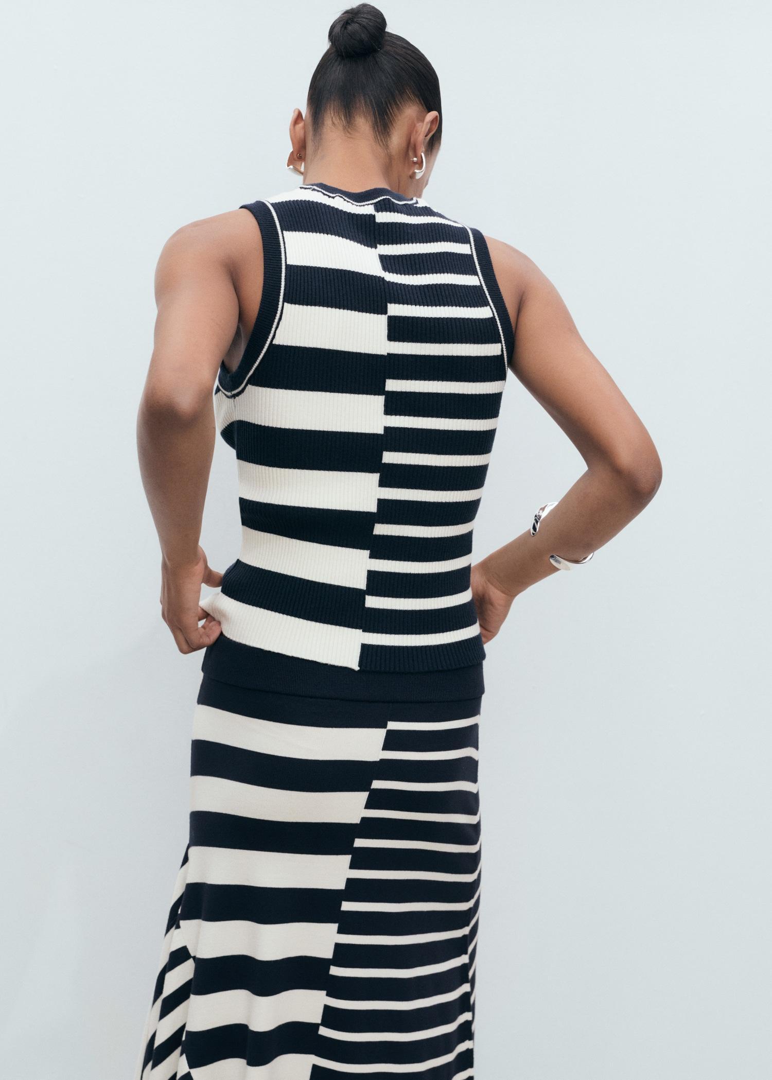 Striped knit top - Women | MANGO USA Product Image