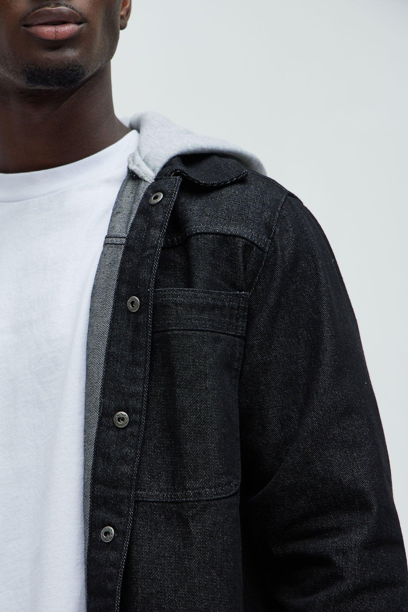 Jackson Lightweight Denim Shacket - Black Product Image