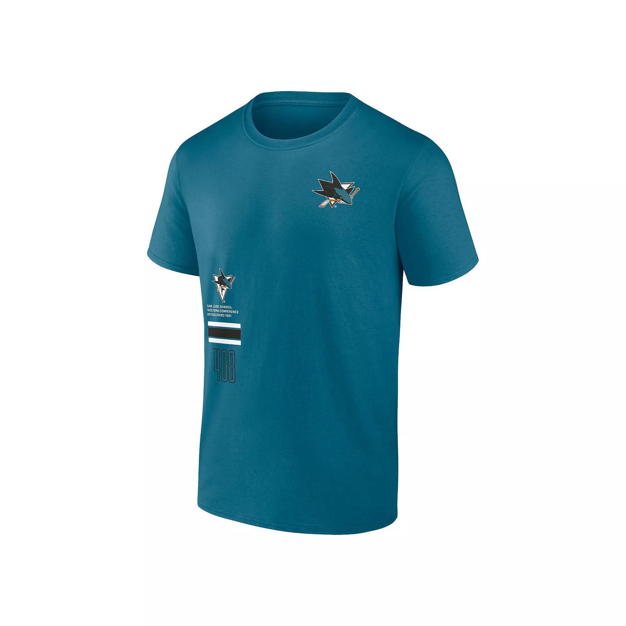 Men's Fanatics Branded Teal San Jose Sharks Represent T-Shirt, Size: XL, Sks Blue Product Image