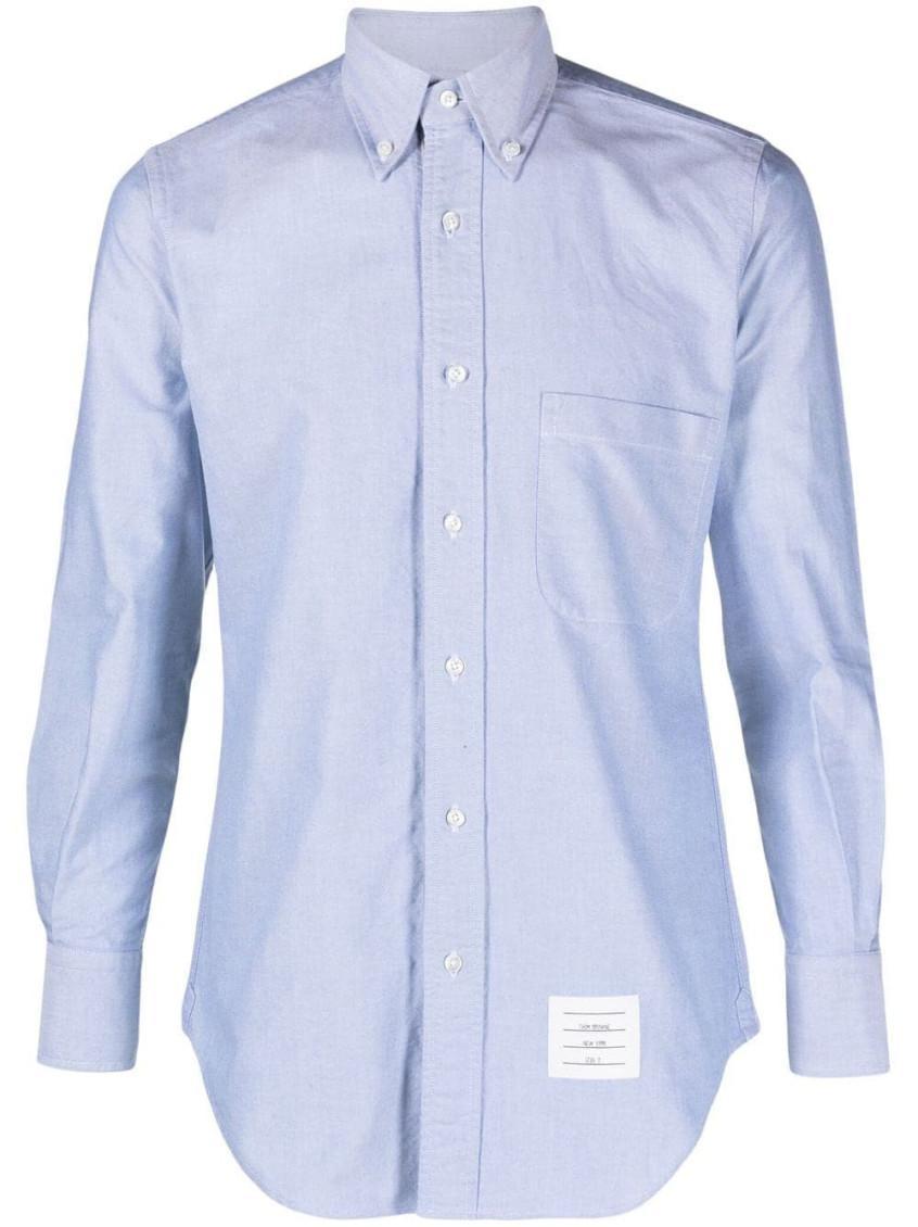 THOM BROWNE Classic Cotton Shirt In Light Blue Product Image