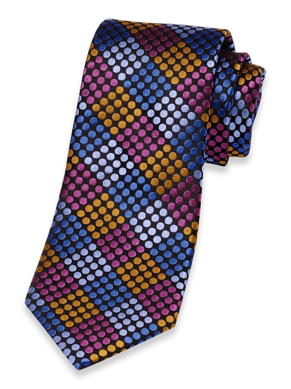 Geometric Woven Silk Tie - Multi Product Image