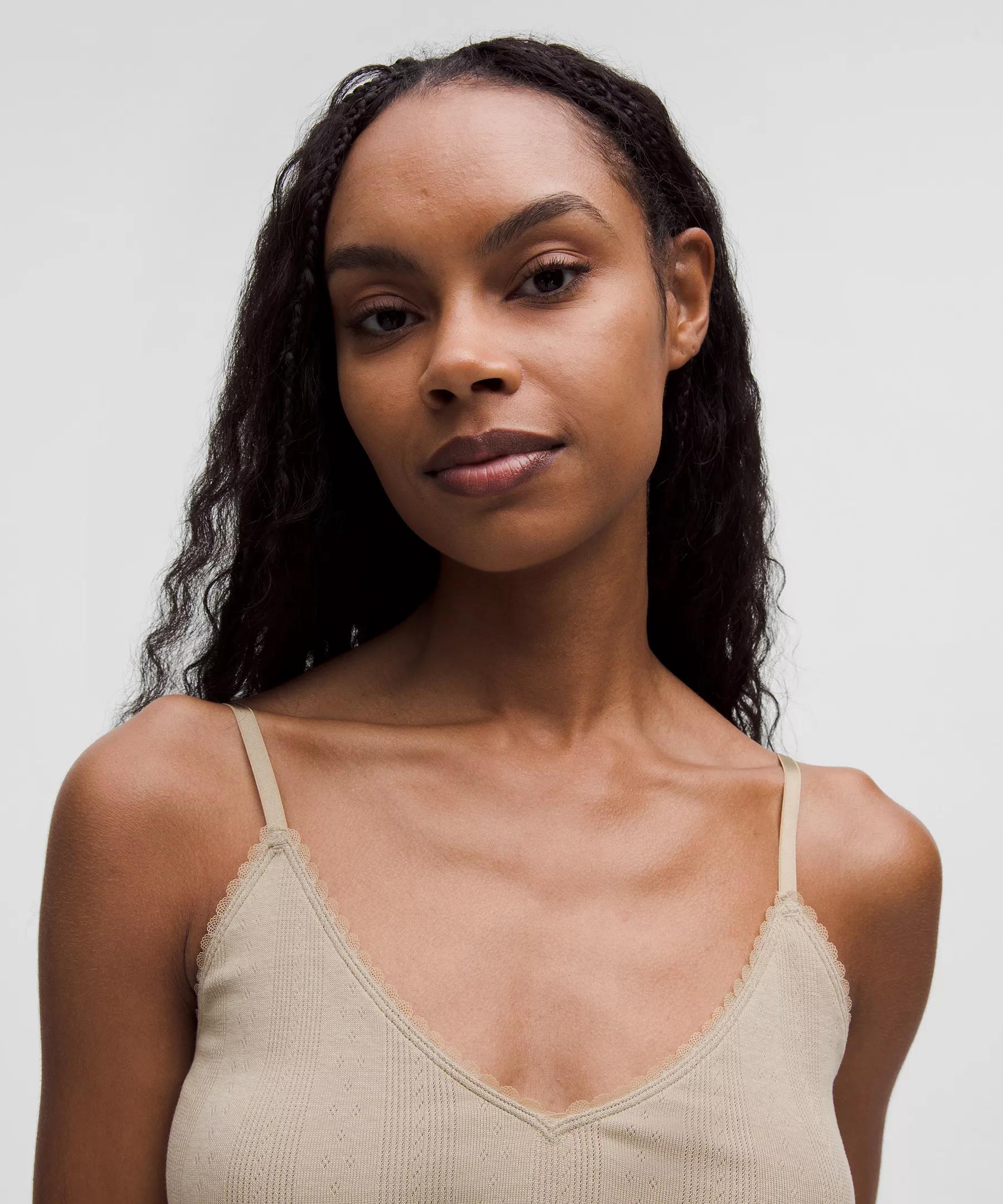 Cotton Pointelle Cropped Cami Tank Top Product Image