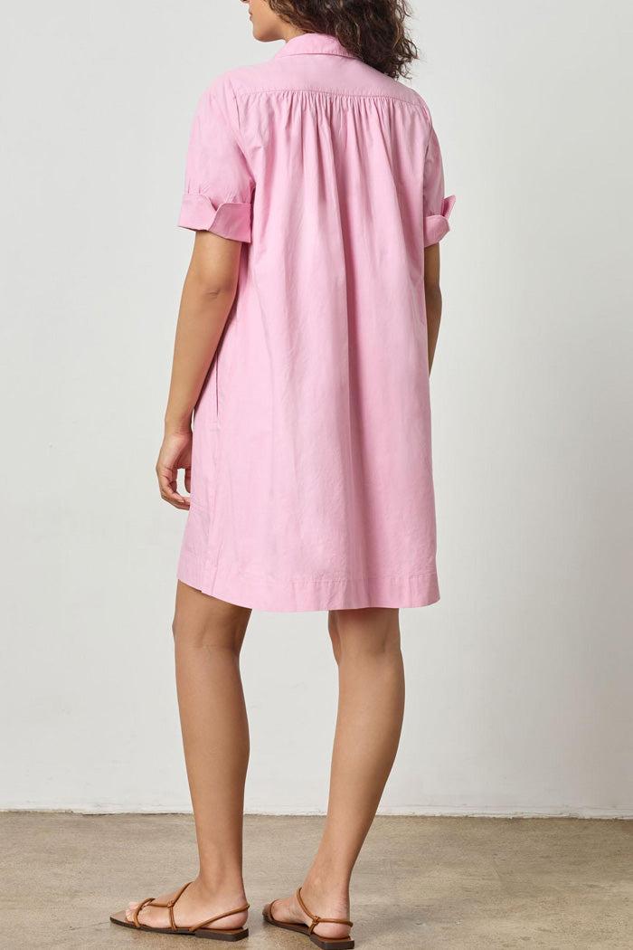 Shirred Sleeve Shirt Dress Product Image