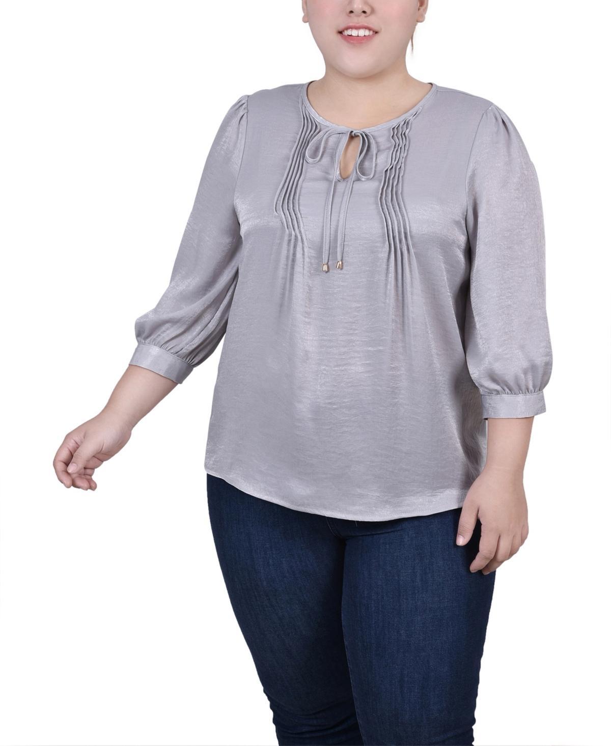 Ny Collection Plus Size Satin Blouse Product Image