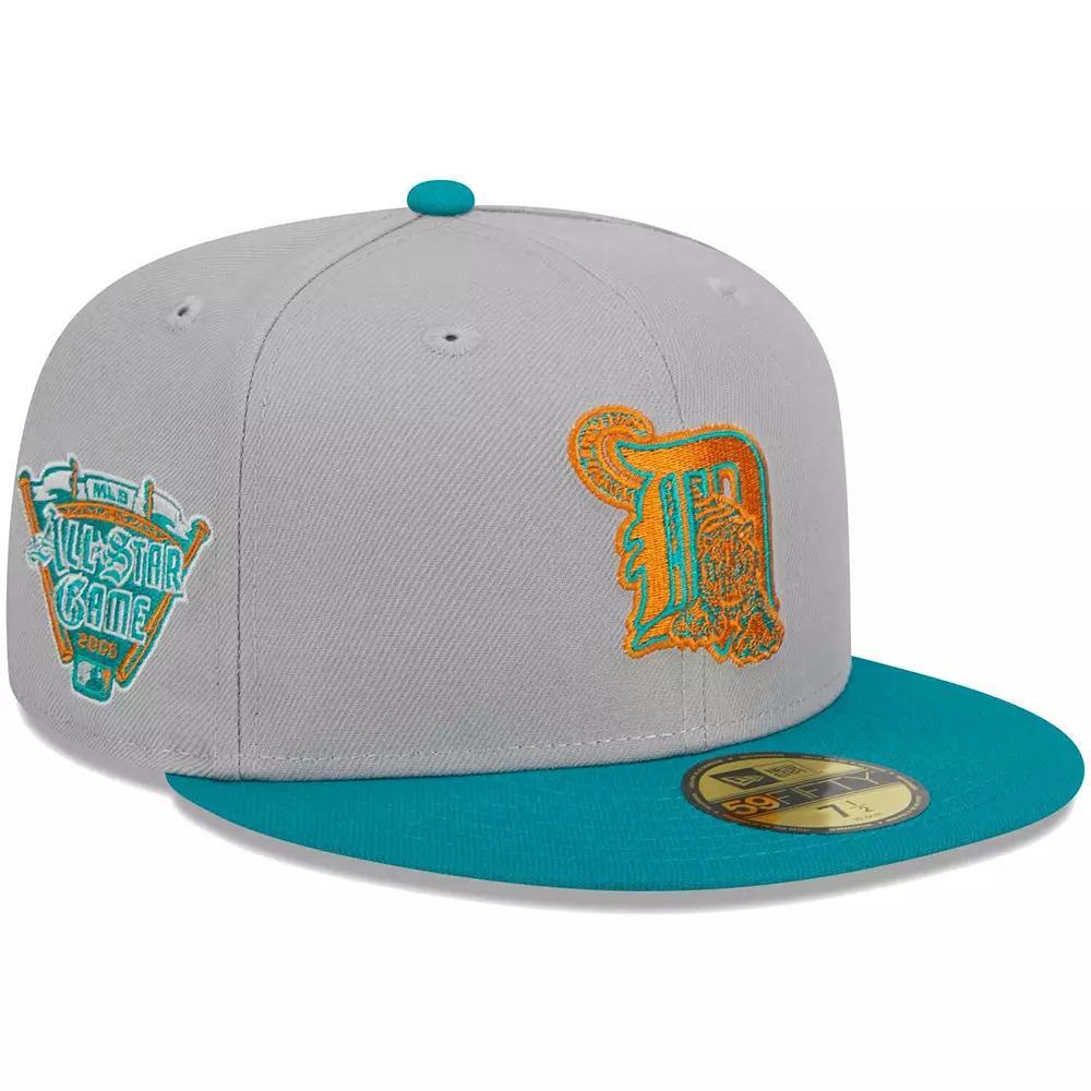 Men's New Era Gray/Teal Detroit Tigers  59FIFTY Fitted Hat, Size: 7 1/8, Grey Product Image