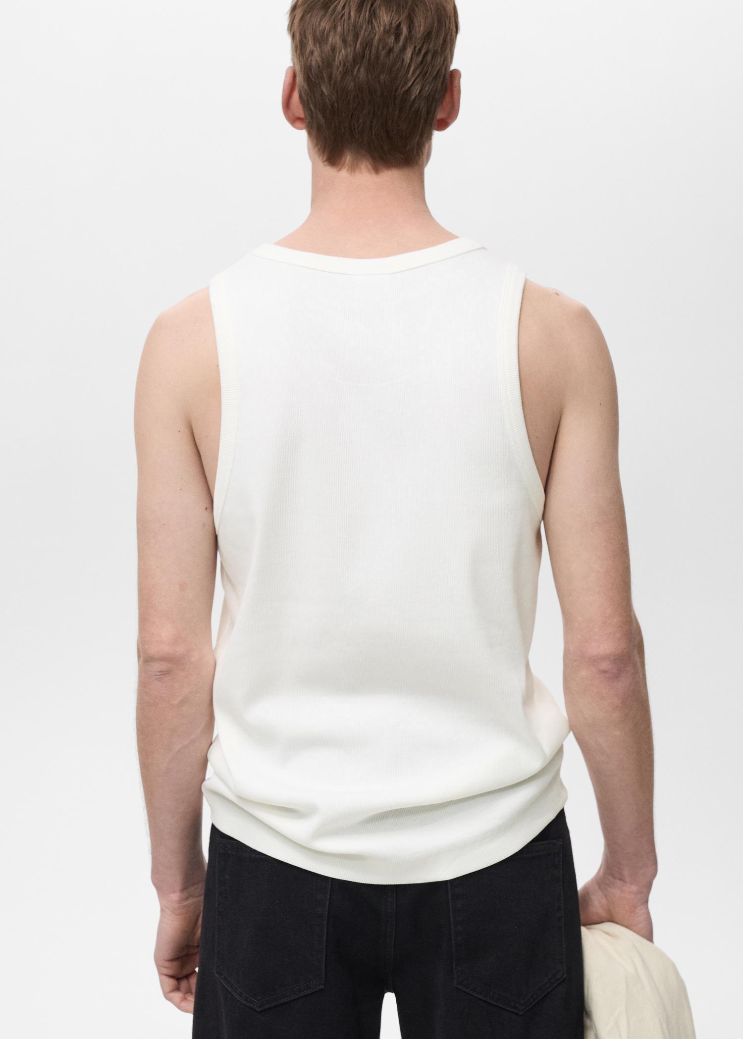 Slim-fit ribbed tank top - Men | MANGO USA Product Image