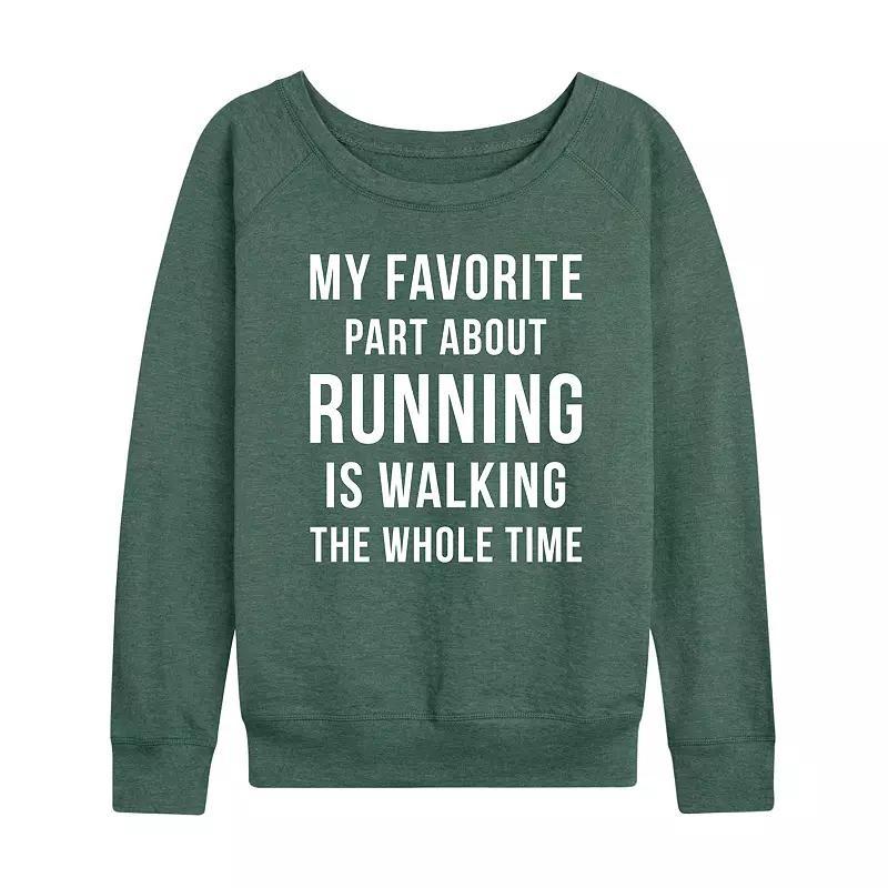 Womens Favorite Part About Running Lightweight French Terry Sweatshirt Grey Indigo Product Image