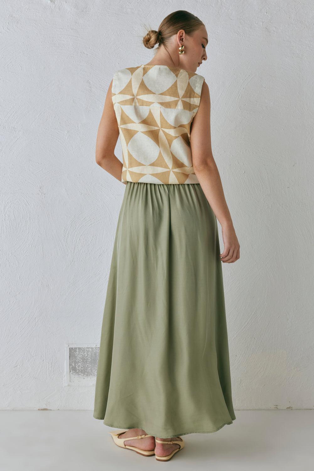 Solara Midi Skirt Sage Product Image