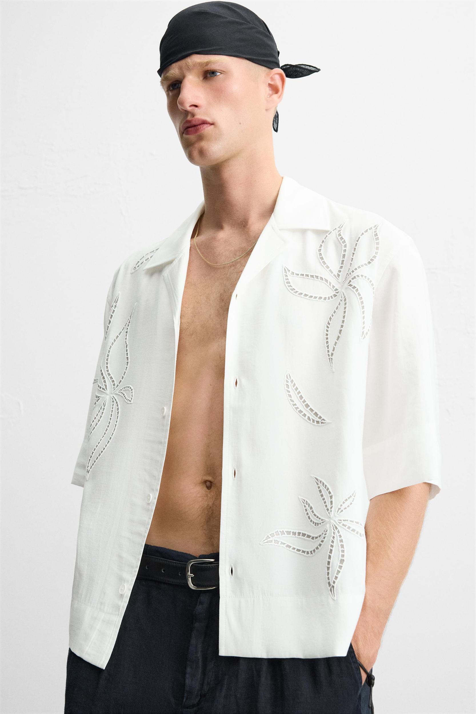 LACE EMBROIDERED SHIRT Product Image