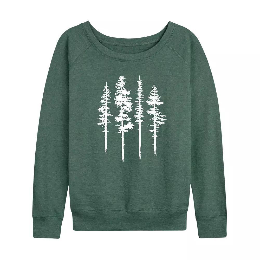 Women's Abstract Trees French Terry Long Sleeve Tee,  Product Image