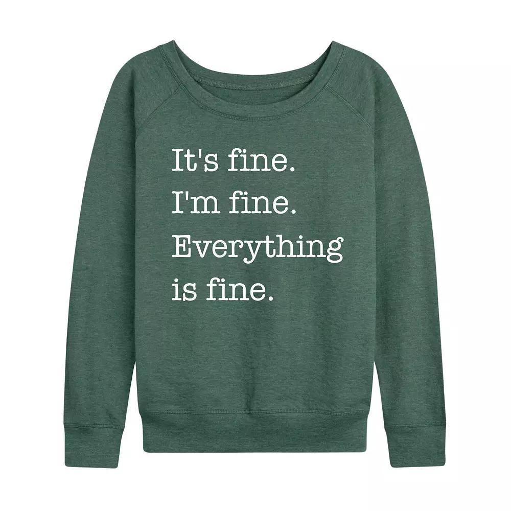 Women's It's Fine I'm Fine French Terry Long Sleeve Tee, Girl's, Size: Medium, Grey Indigo Product Image