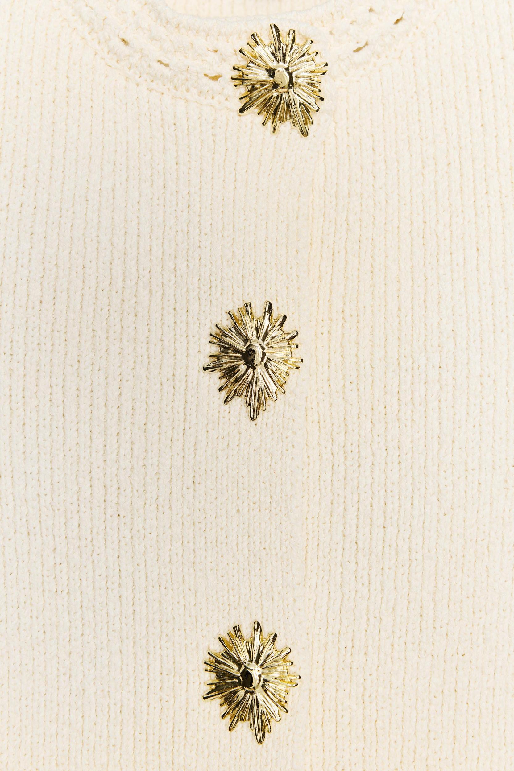 GOLD BUTTON KNIT TOP Product Image