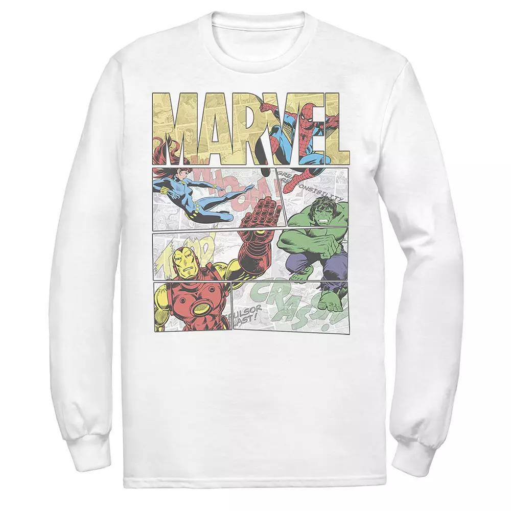 Men's Marvel Retro Avengers Comic Panel Build-Up Tee, Size: XL, White Product Image