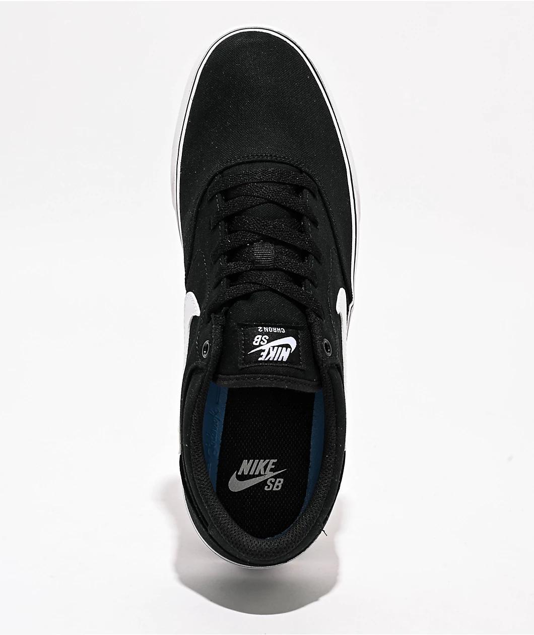 Nike SB Chron 2 Canvas Black & White Skate Shoes Product Image