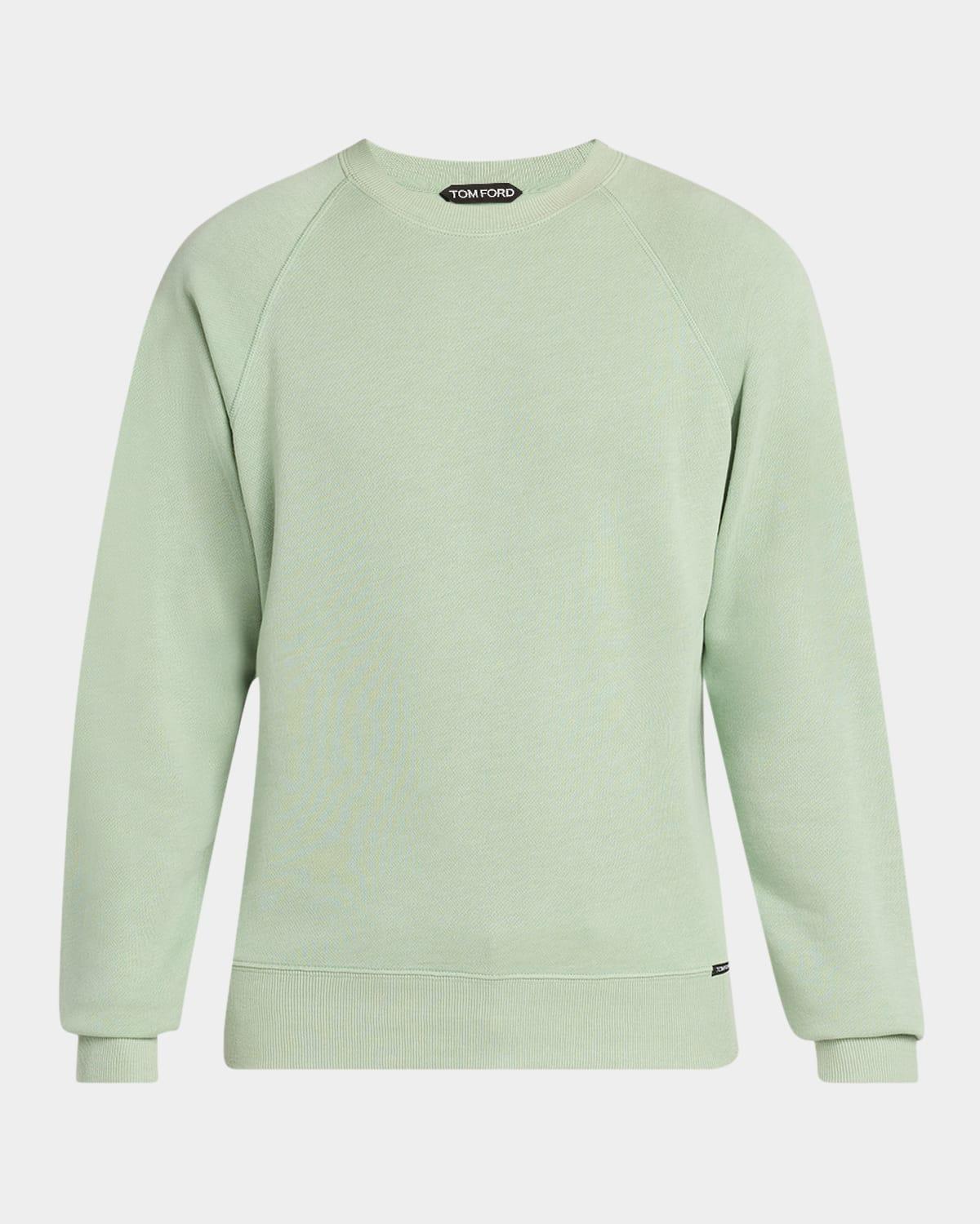 Mens Melange Cotton Raglan Crewneck Sweater Product Image