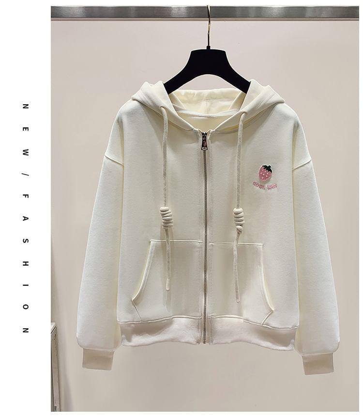 Fruit Applique Zip-Up Hoodie Product Image