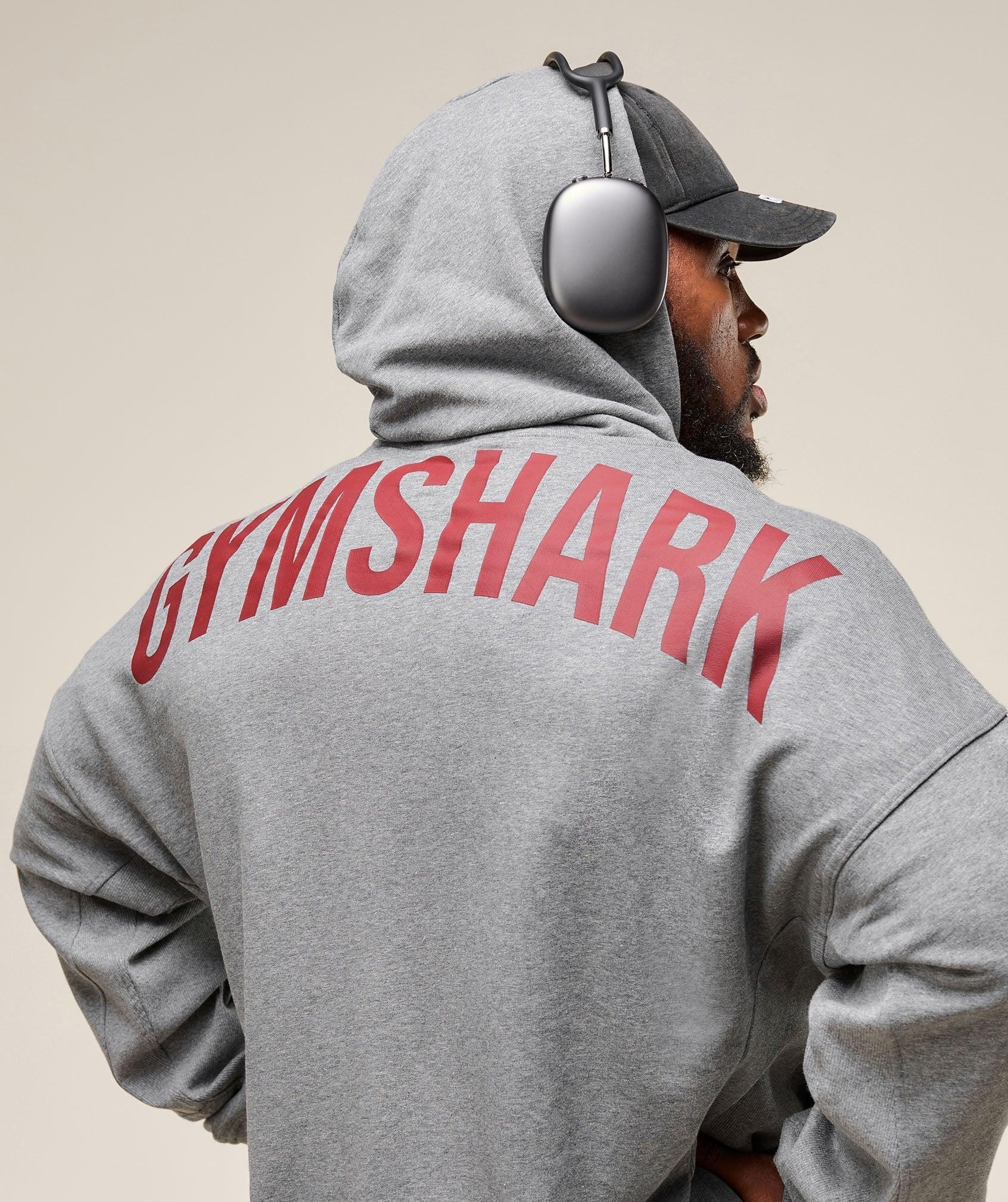 Gymshark Power Zip Up Hoodie - Charcoal Core Marl Male Product Image