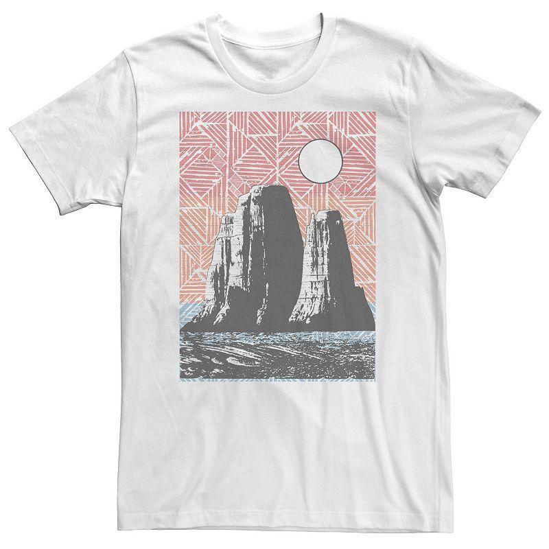 Big & Tall Mesa Mountain Geometric Background Portrait Tee, Men's, Size: XXL Tall, White Product Image