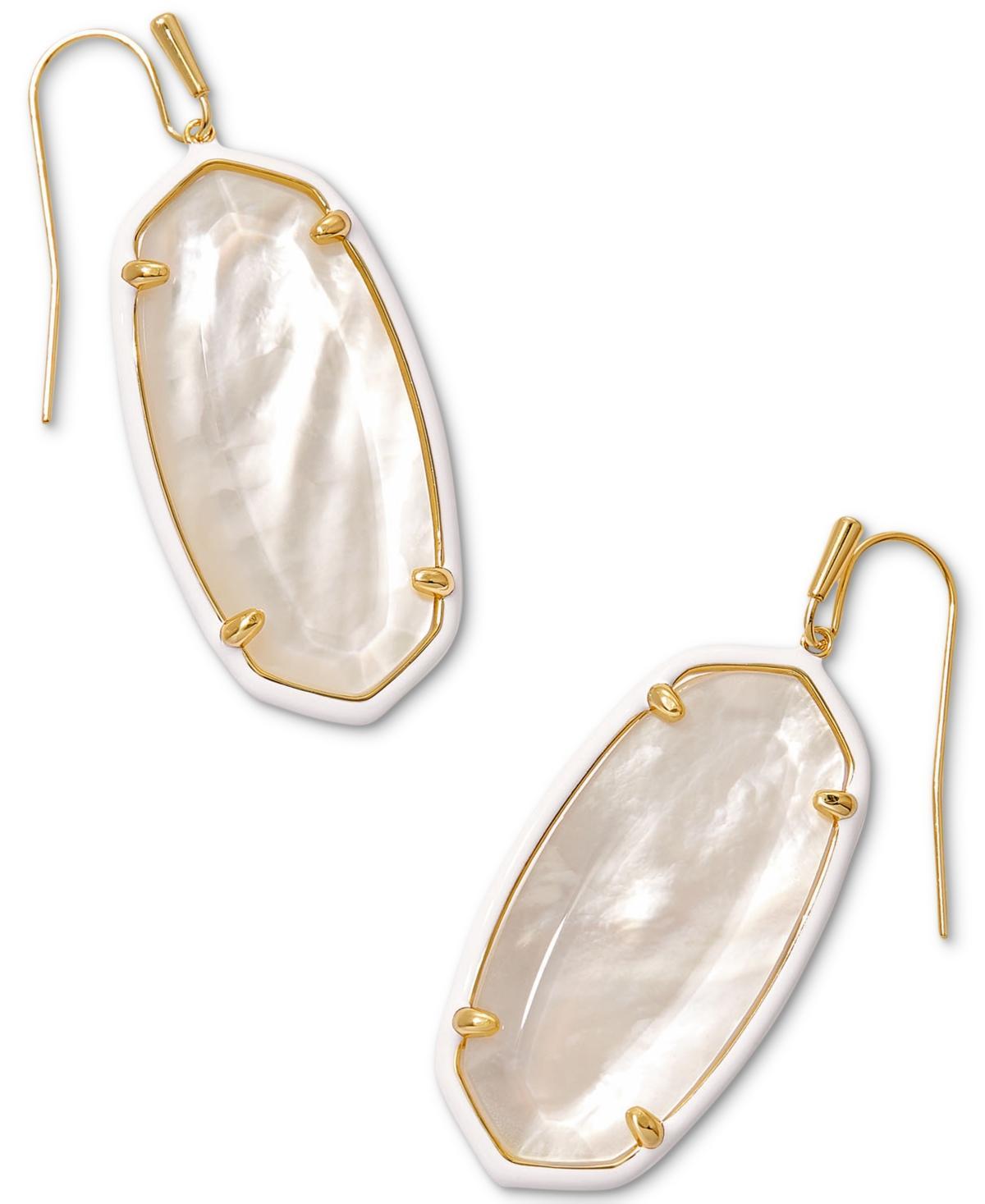 Kendra Scott 14k Gold-Plated Color-Framed Stone Drop Earrings Product Image