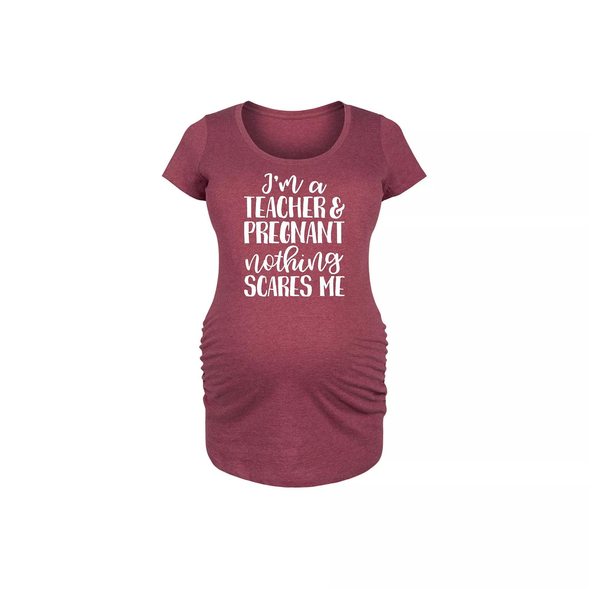 Maternity I'm A Teacher And Pregnant Graphic Tee, Women's, Size: XL-Mat, Grey Red Product Image