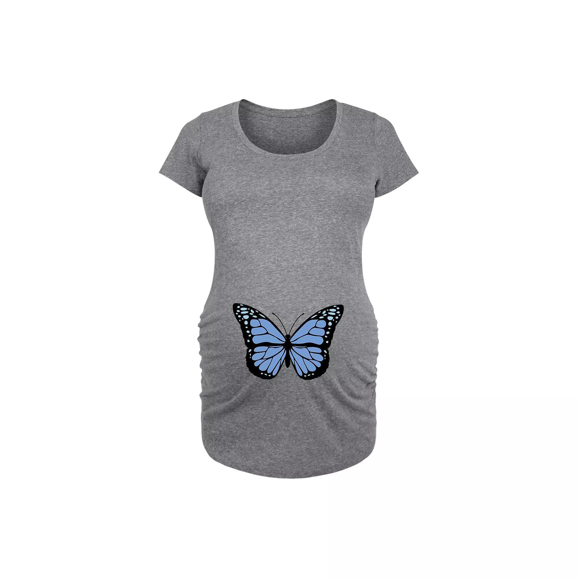 Maternity Butterfly Blue Graphic Tee, Women's,  Product Image