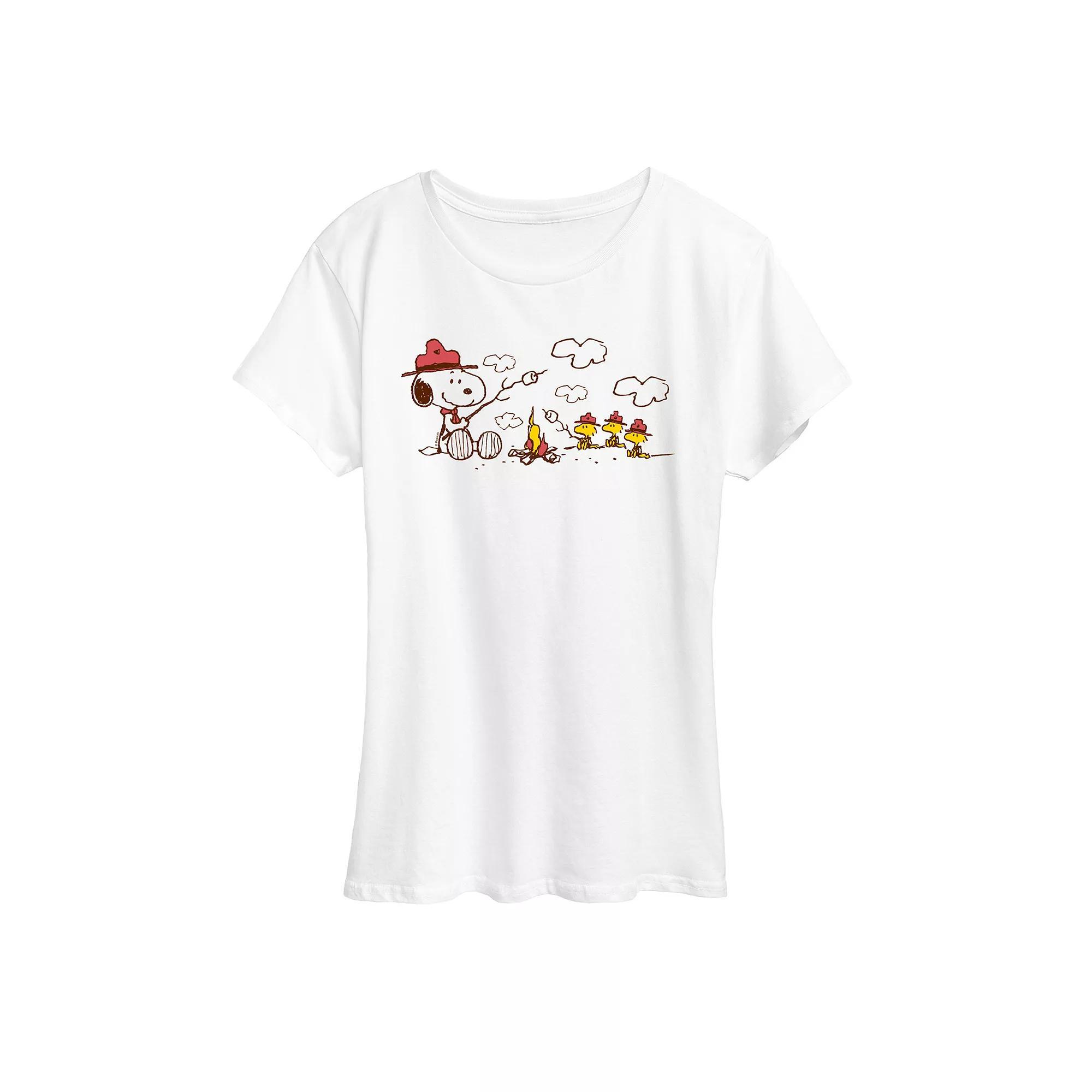 Women's Peanuts Snoopy & Woodstock Beagle Scouts Fire Graphic Tee,  Product Image