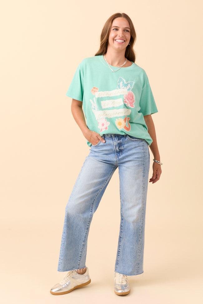 Pinning Is My Playground Mint Graphic Tee Product Image