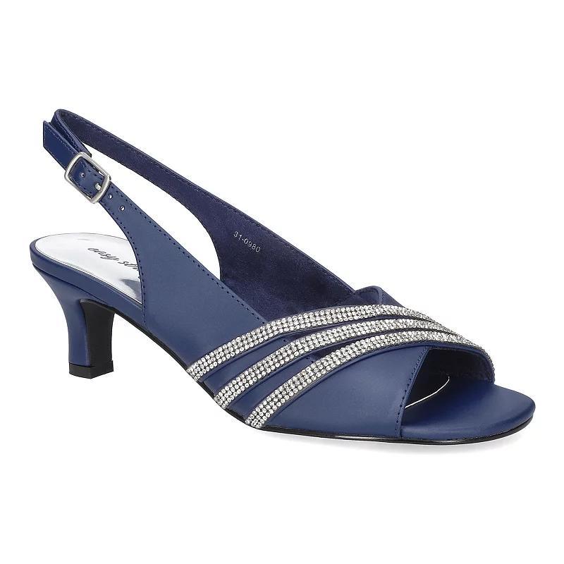 Easy Street Teton Women's Dress Heel Sandals, Size: 8.5, Blue Satin Product Image