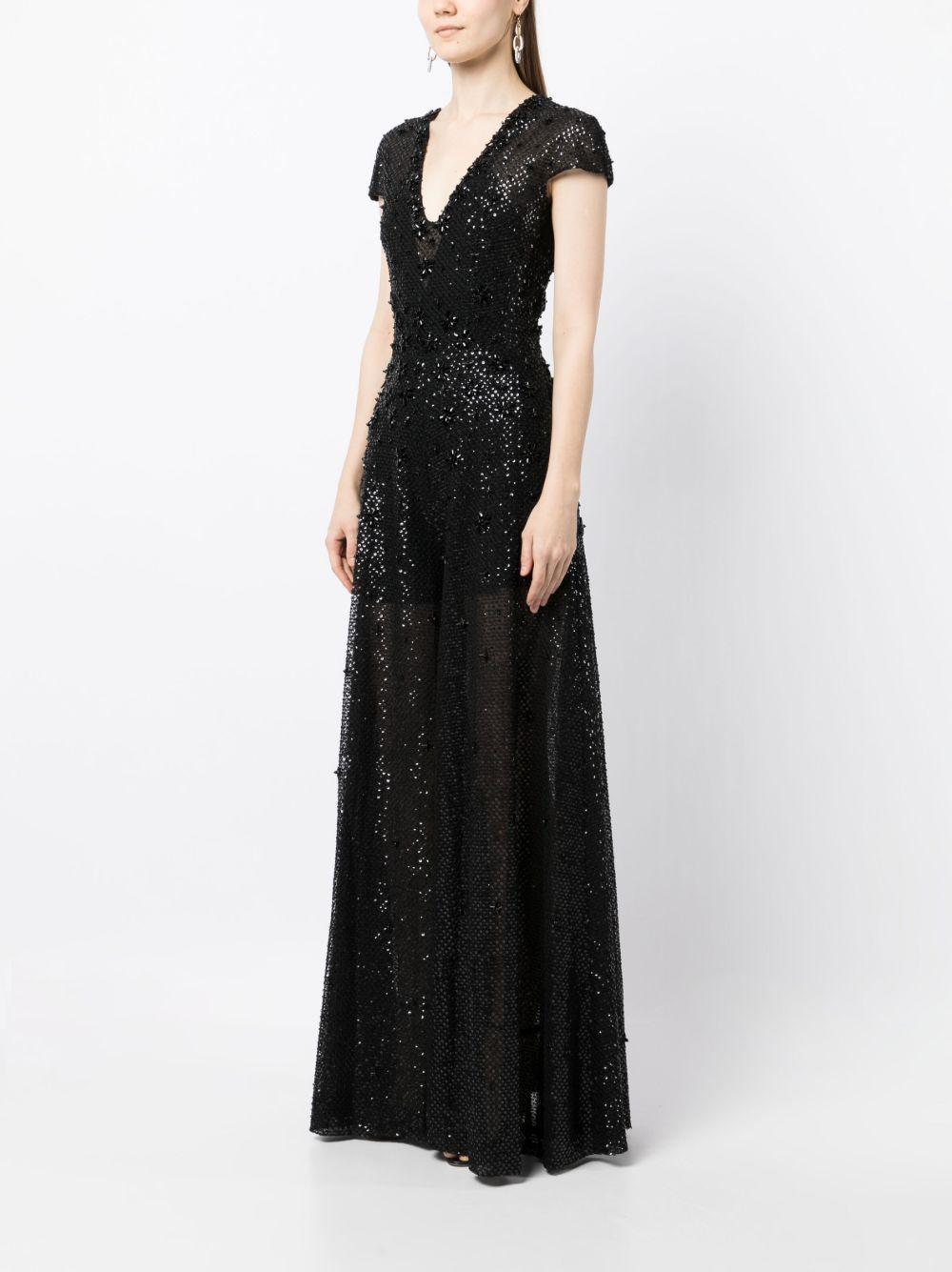 floral-detail sequined jumpsuit Product Image