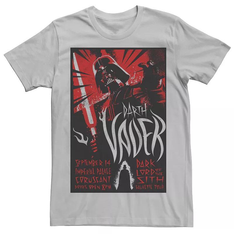 Mens Star Wars Darth Vader Dark Lord Galactic Tour Poster Tee Grey Heather Product Image