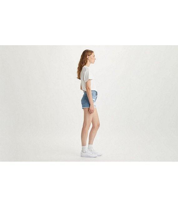 Levi's® 501® Original High-Rise Destructed Frayed Hem Denim Shorts Product Image