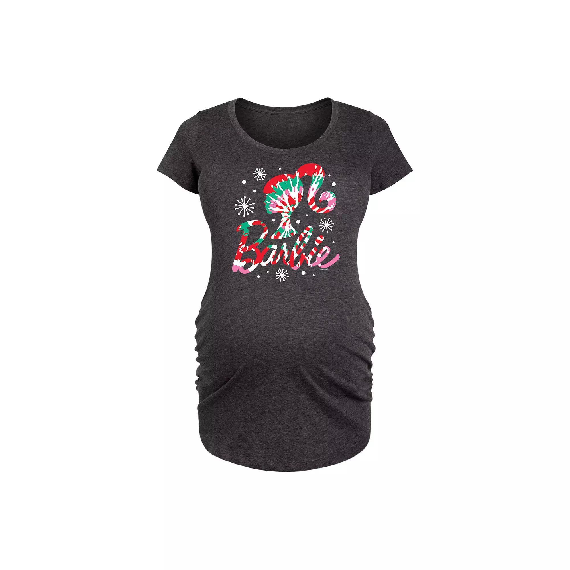 Maternity Barbie® Holiday Tie Dye Logo Graphic Tee, Women's,  Product Image