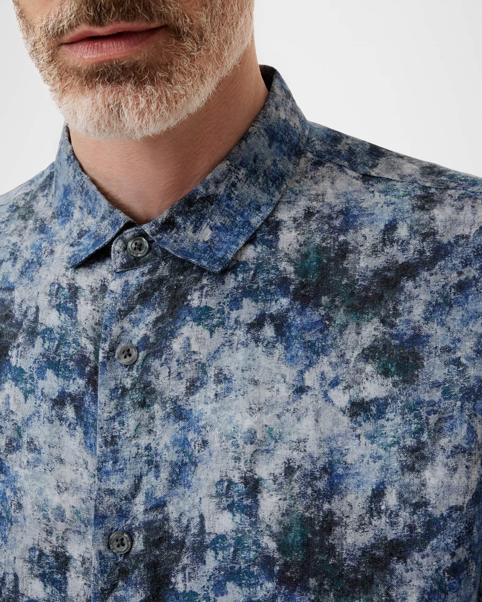 Men's Luca Linen Abstract Sport Shirt Product Image