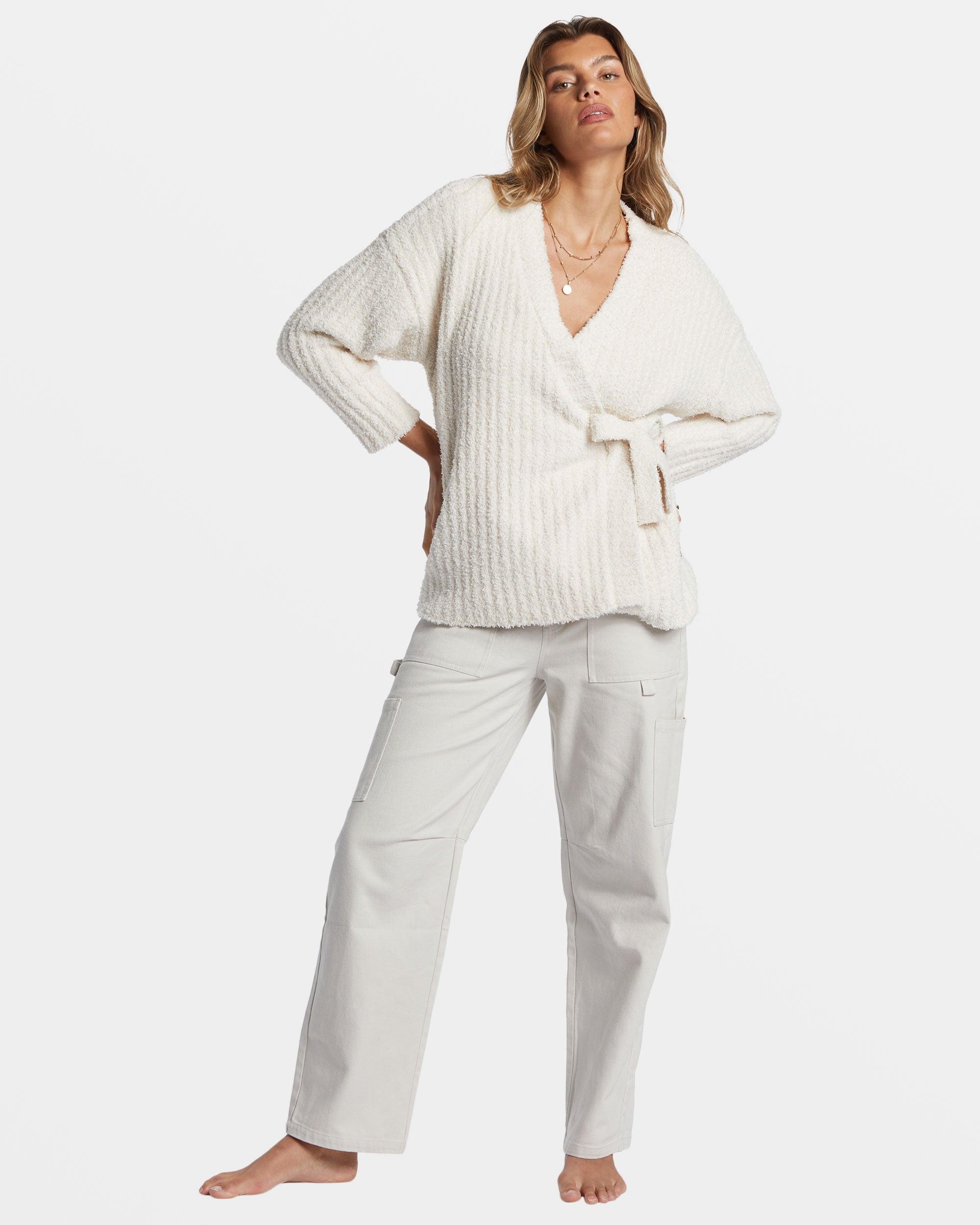 Soft Sand Wrap Cardigan - White Cap Female Product Image