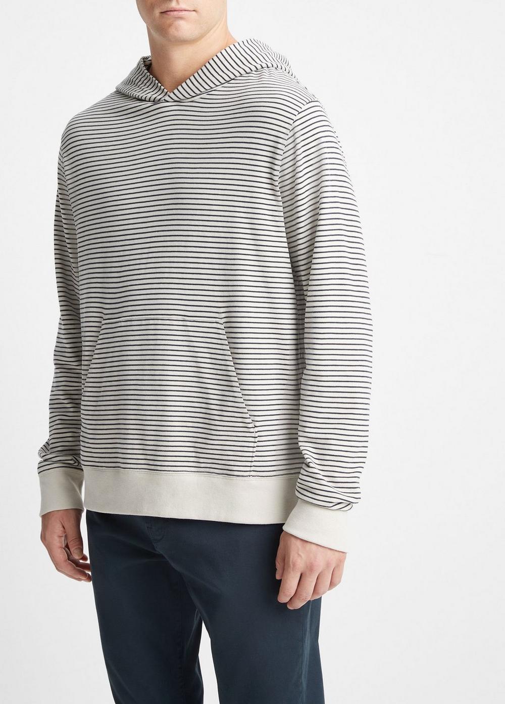 Striped Sueded Jersey Pullover Hoodie Product Image