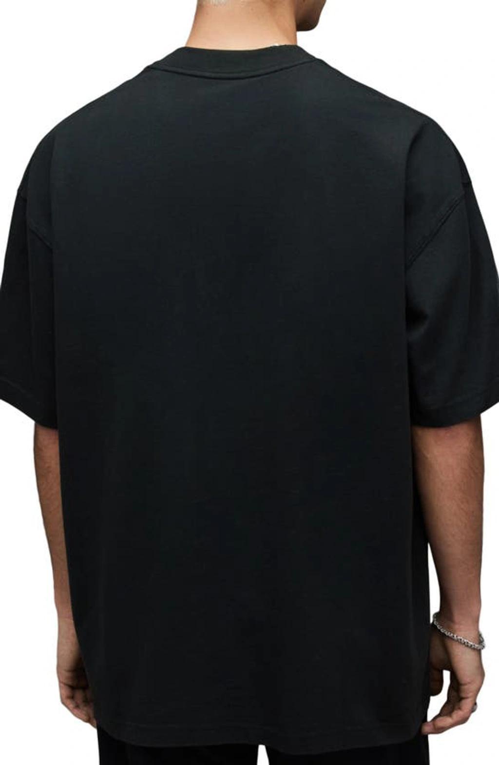 ALLSAINTS Biggy Oversized Crew Neck T-shirt In Jet Black Product Image