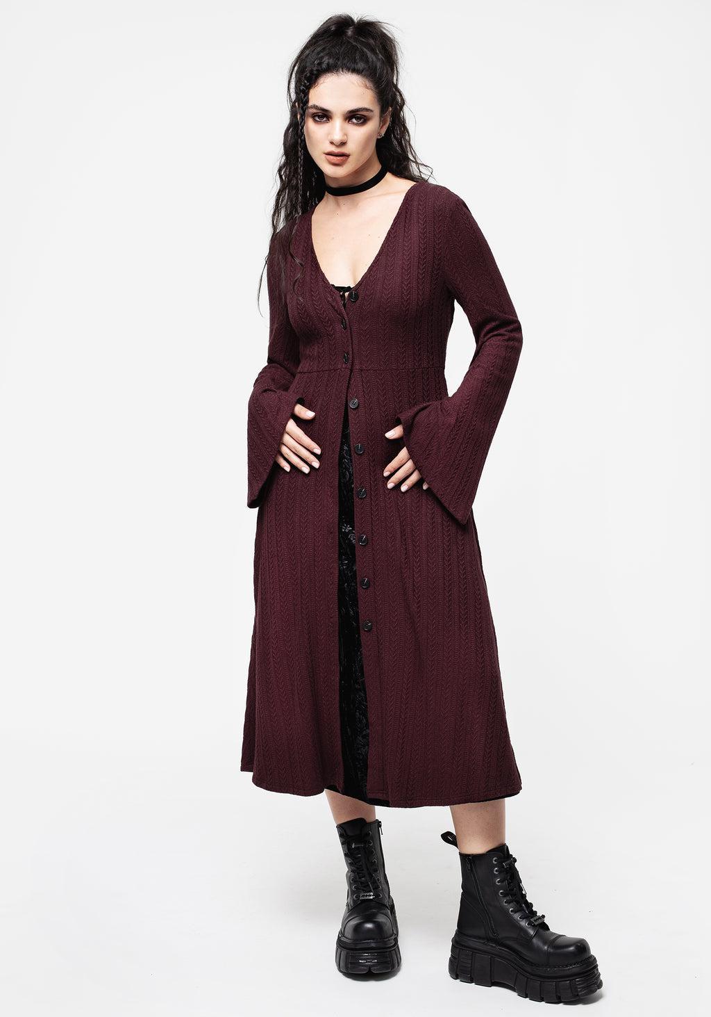 Sybil Button Up Longline Knit Overdress Product Image