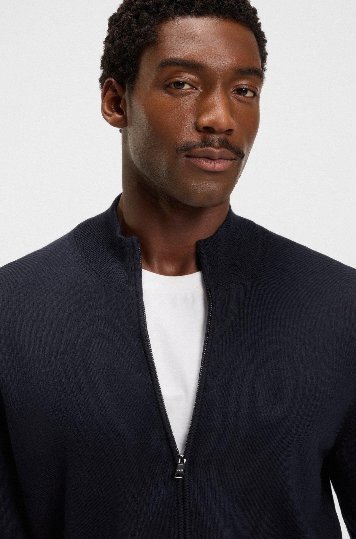 BOSS - Virgin-wool jacket in a regular fit - Dark Blue Product Image