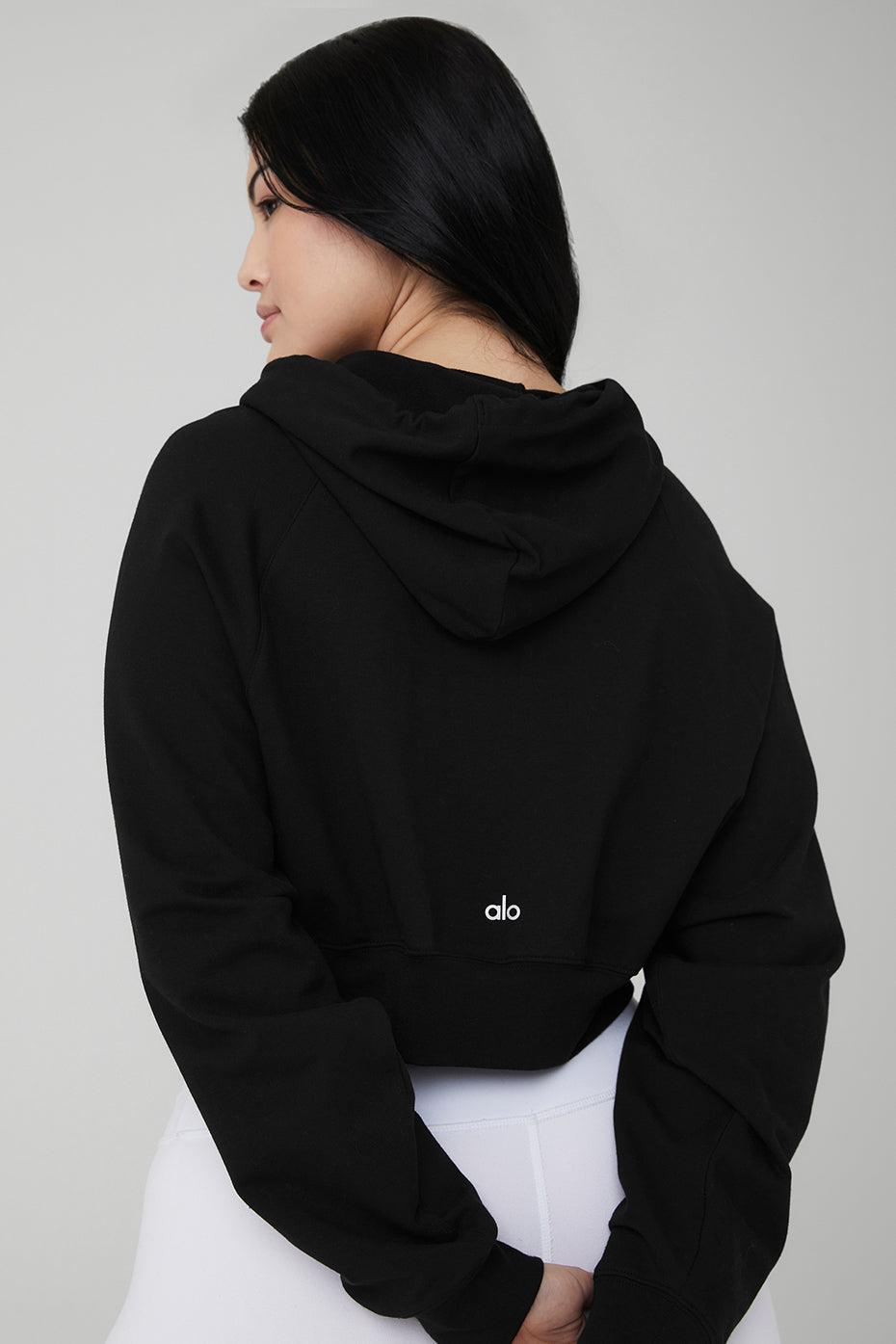 Cropped Double Take Hoodie - Black Female Product Image