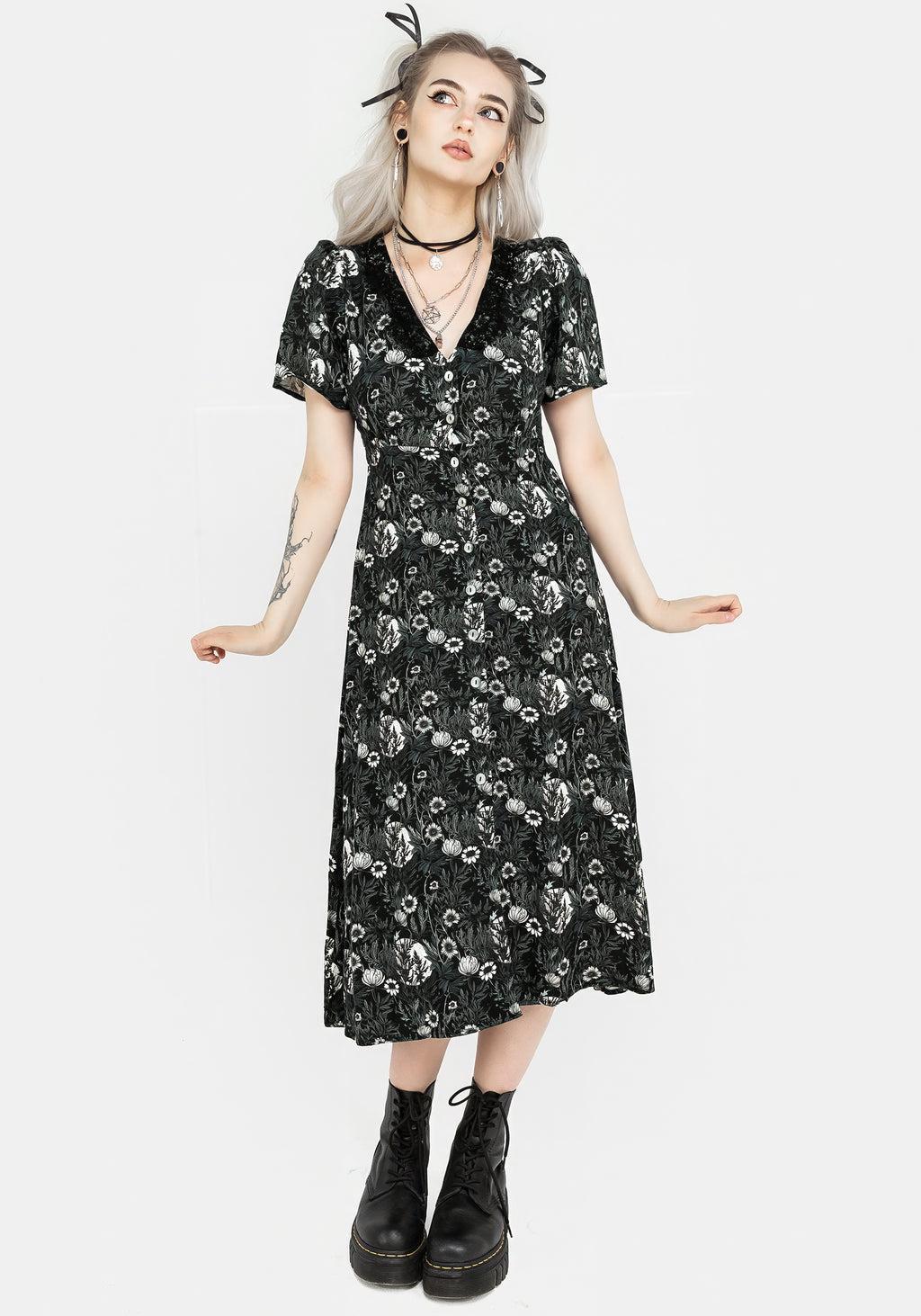 Nightbloom Button Up Midi Dress Product Image